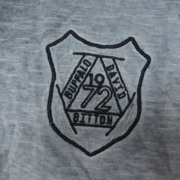 [BUFFALO DAVID BITTON] Blue Long-sleeve T-Shirt with  Crest - Picture 3 of 7